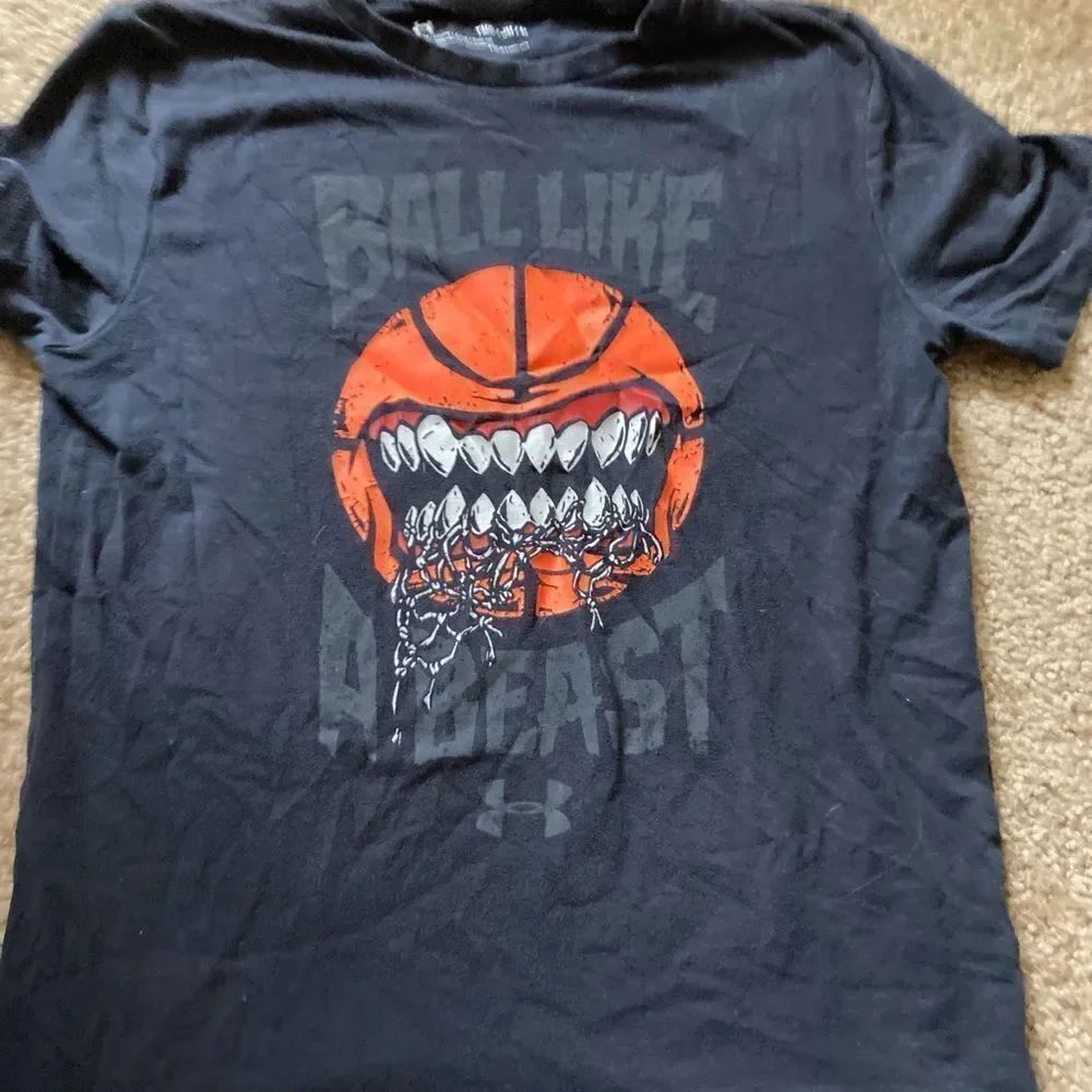 Boys Under Armour Basketball Ball like a Beast Monster Tshirt